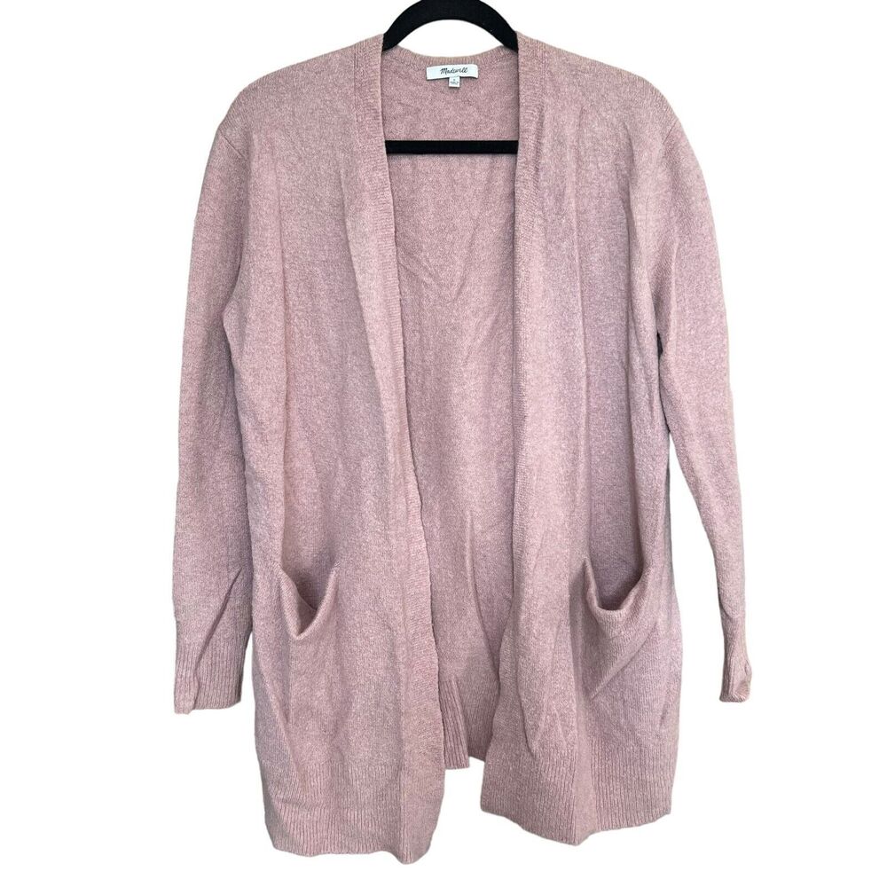 Madewell Womens Cozy Walker‎ Cardigan Small Pink Wool Alpaca Open Front Neutral